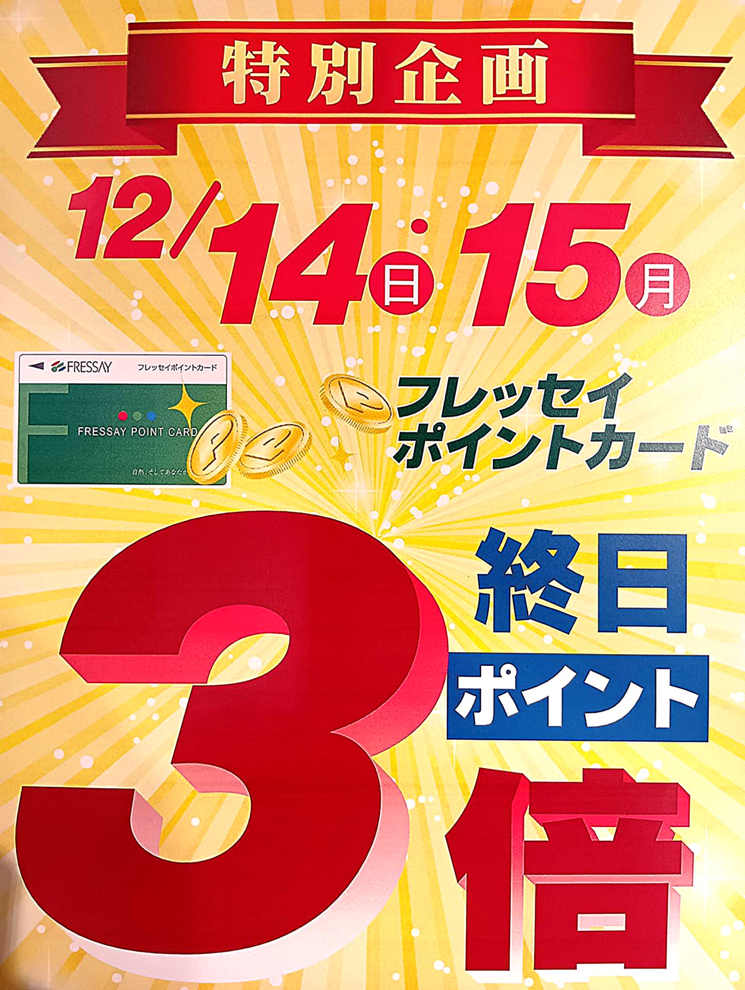 12月14日・15日特別企画でポイント３倍！　お買い得チラシ情報もこちらから！