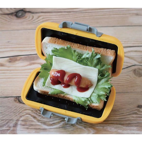 レンジで焼ける　ハーフホットサンドメーカー　オレンジ（イエロー）
