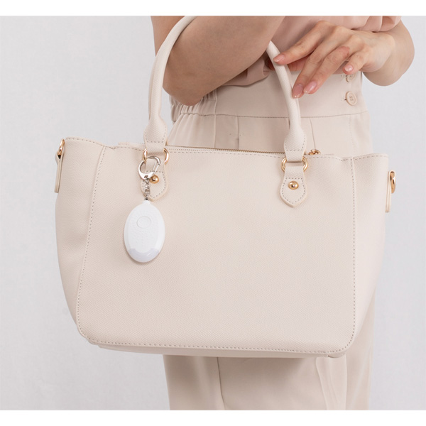 ライト付き防犯ブザーキーリング ホワイト